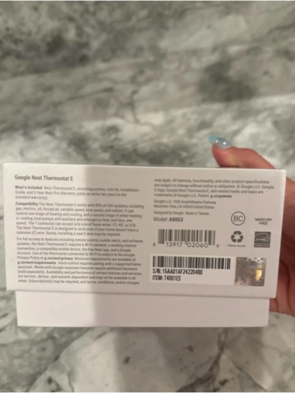 google Nest Thermostat E White with Orange Display Accent